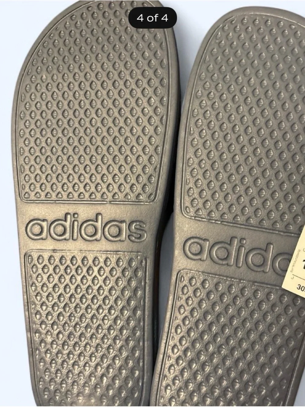 adidas Metallic Taupe Slide Sandals